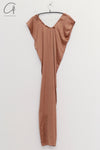 BASERANGE 24 Autumn/Winter Satin Dress Portugal BAS-DRMAX-SS-WI24-ZONG Emerald Brown